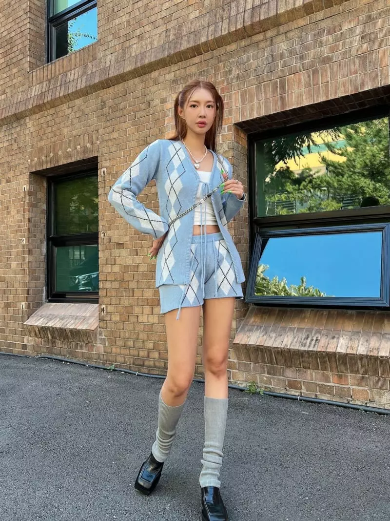 Gateless - Korean Women Fashion - #momslook - Argyle Set - 12