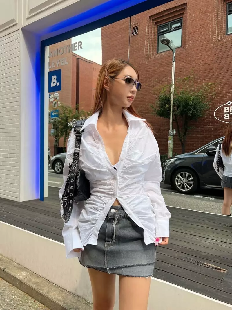 Gateless - Korean Women Fashion - #momslook - Rinkle Shirt - 10