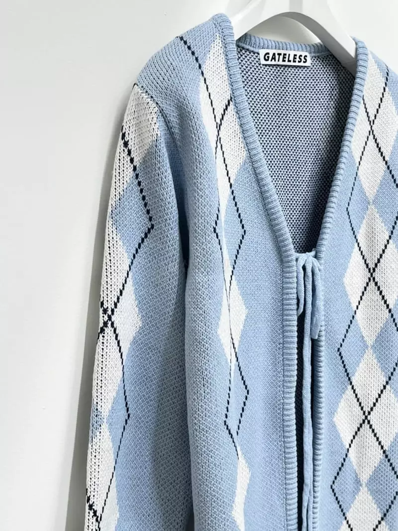 Gateless - Korean Women Fashion - #momslook - Argyle Cardigan - 6
