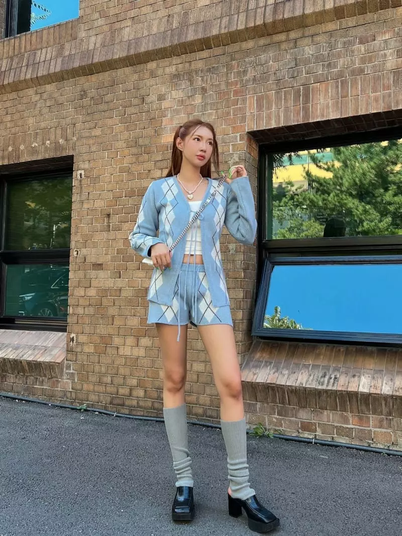 Gateless - Korean Women Fashion - #pursuepretty - Argyle Set - 6