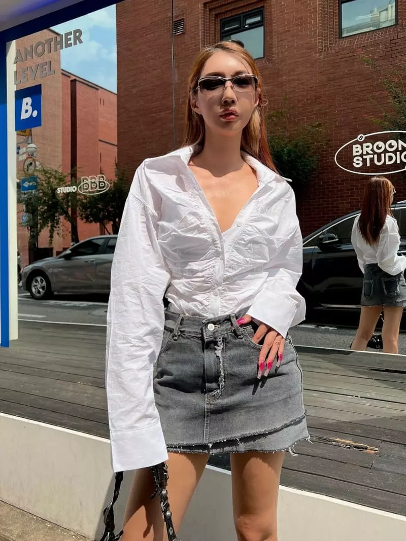 Gateless - Korean Women Fashion - #pursuepretty - Fold Denim Skirt