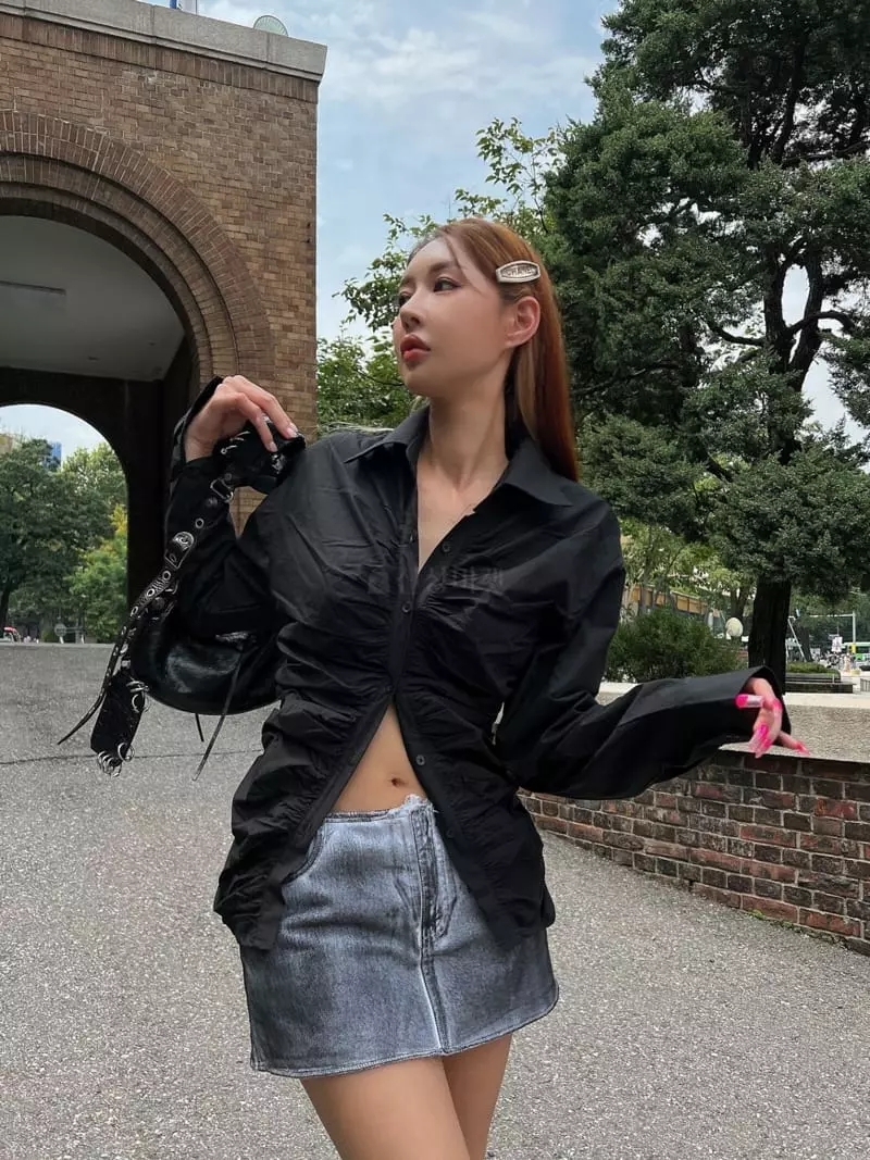 Gateless - Korean Women Fashion - #vintagekidsstyle - Rinkle Shirt