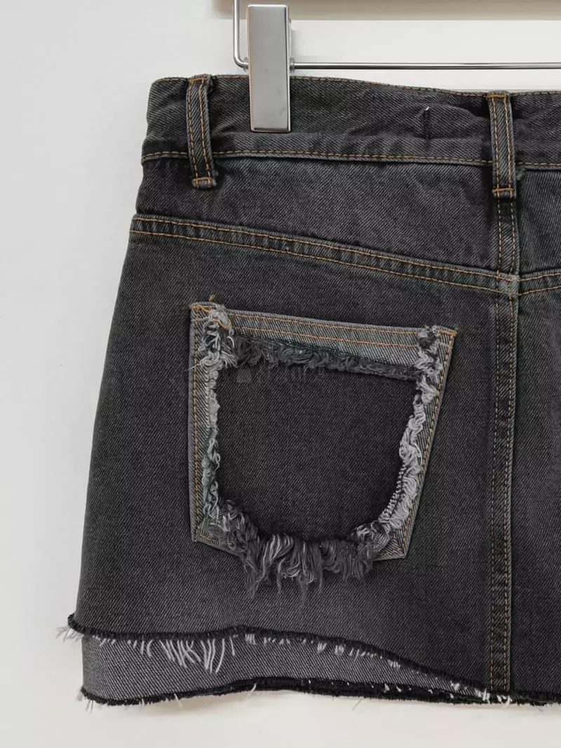 Gateless - Korean Women Fashion - #momslook - Fold Denim SKirt - 4