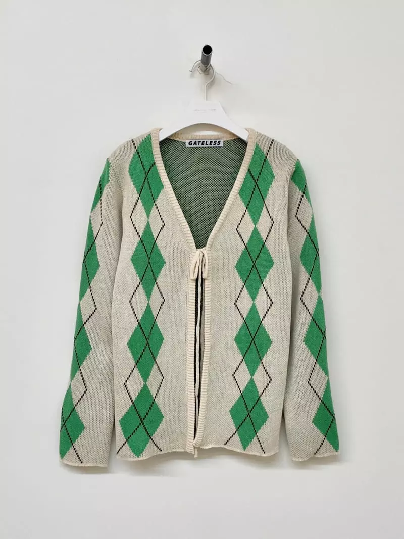 Gateless - Korean Women Fashion - #womensfashion - Argyle Cardigan - 3