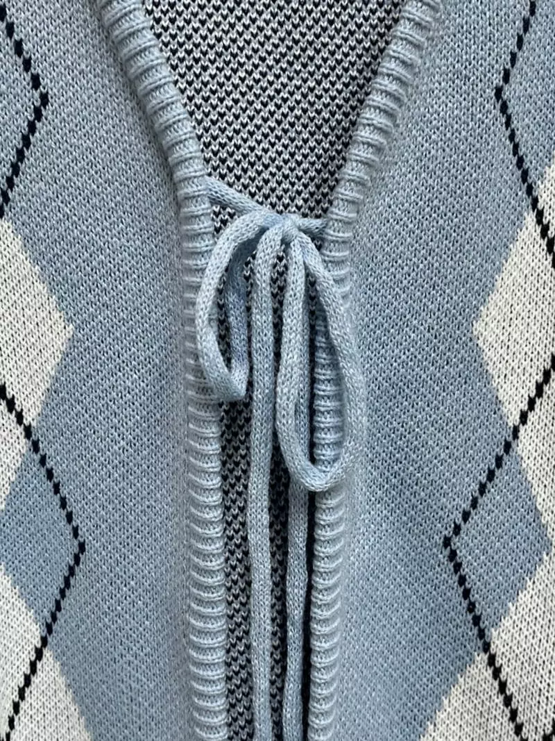 Gateless - Korean Women Fashion - #womensfashion - Argyle Cardigan - 5