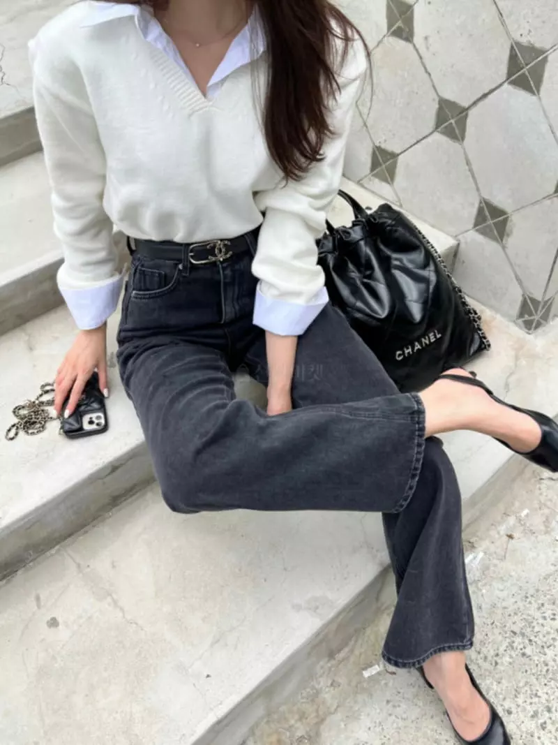 Ginger - Korean Women Fashion - #momslook - Wave Crop Shirt - 10