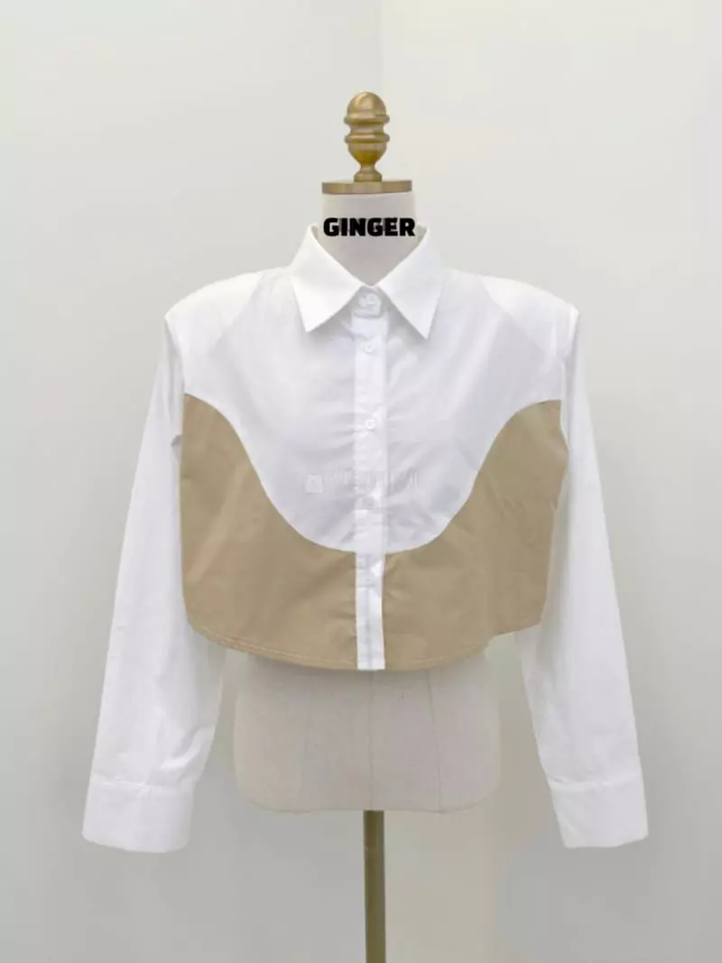 Ginger - Korean Women Fashion - #momslook - Wave Crop Shirt - 8
