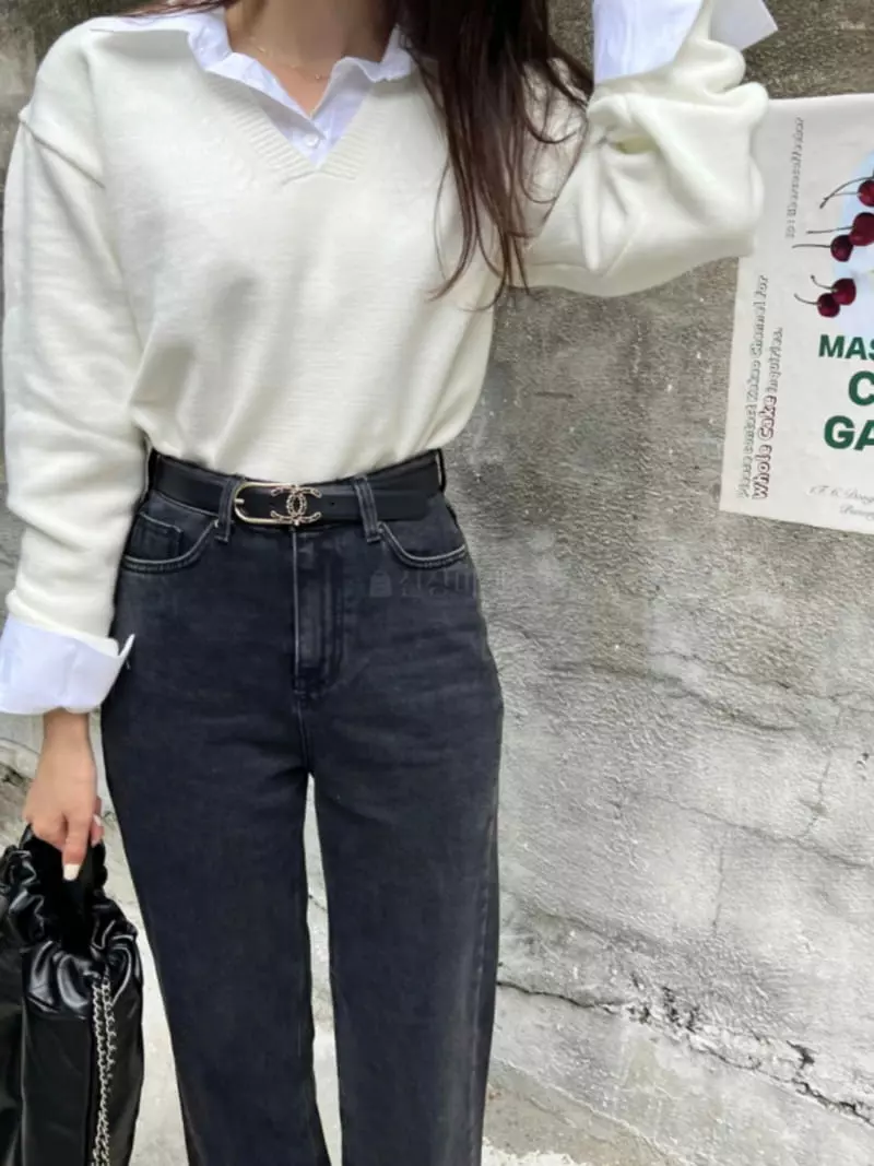 Ginger - Korean Women Fashion - #womensfashion - Wave Crop Shirt - 11