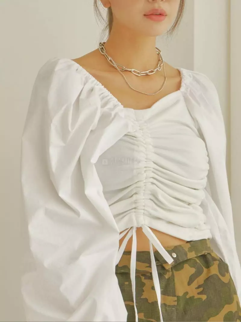 Ginger - Korean Women Fashion - #womensfashion - Uni Tunnel Blouse - 3