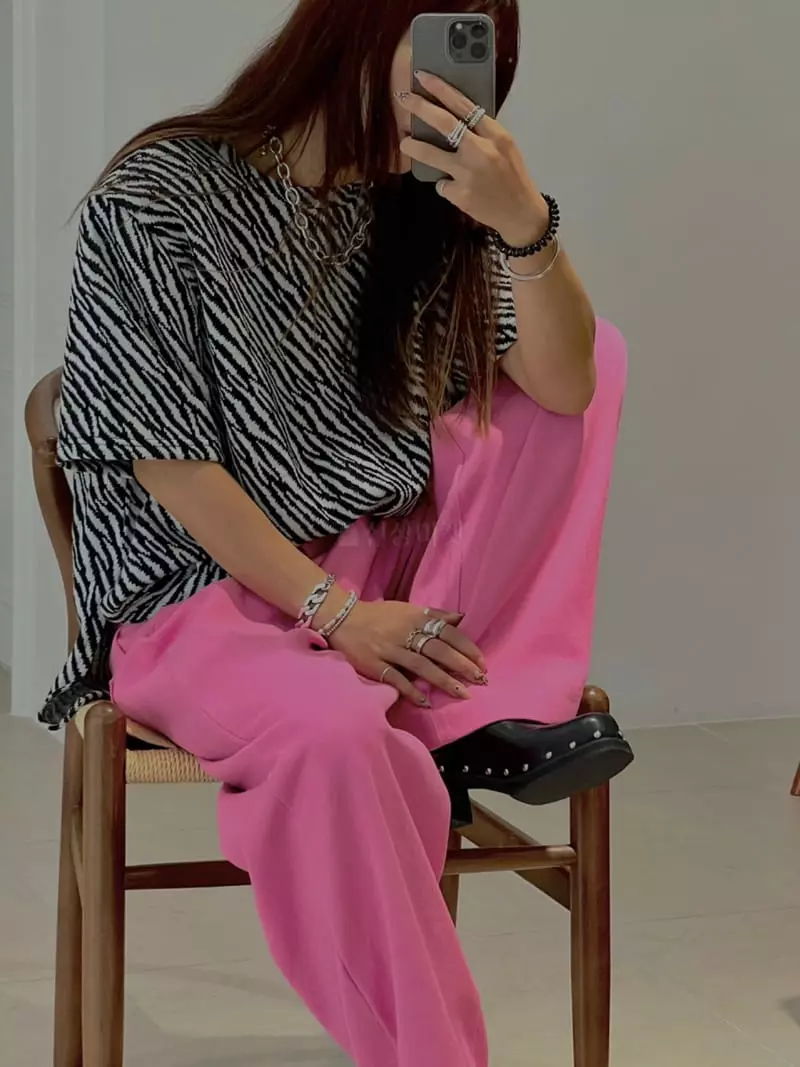Ginger - Korean Women Fashion - #womensfashion - Zebra Knit Tee - 3