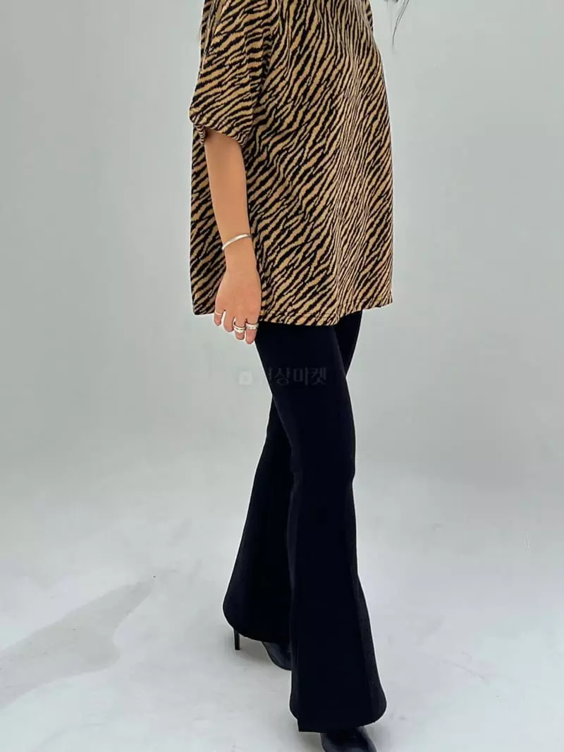 Ginger - Korean Women Fashion - #womensfashion - Zebra Knit Tee - 7