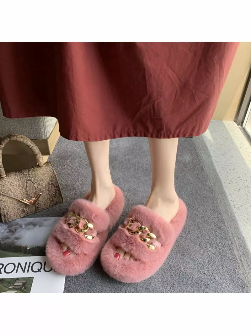 Golden Shoe - Korean Women Fashion - #momslook - R7158 Slippers - 10