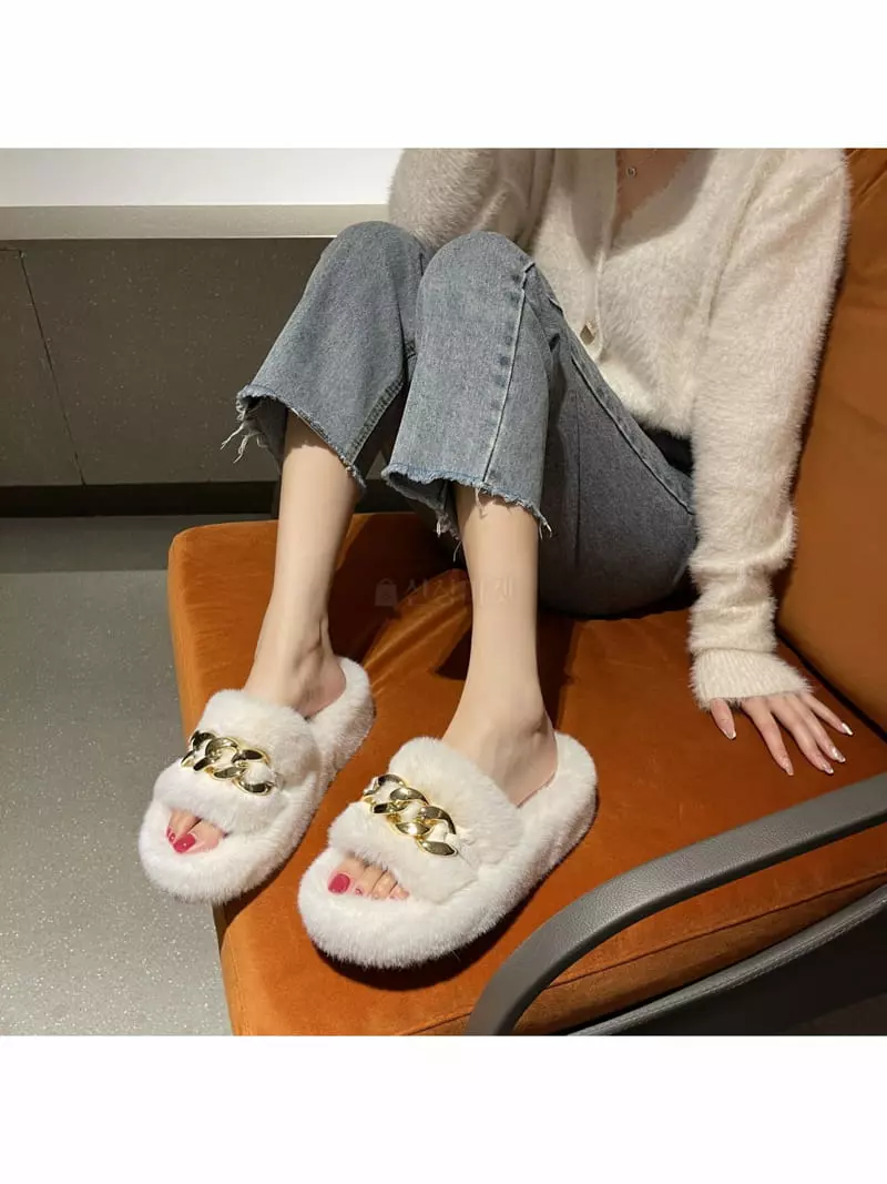 Golden Shoe - Korean Women Fashion - #momslook - R7158 Slippers - 5