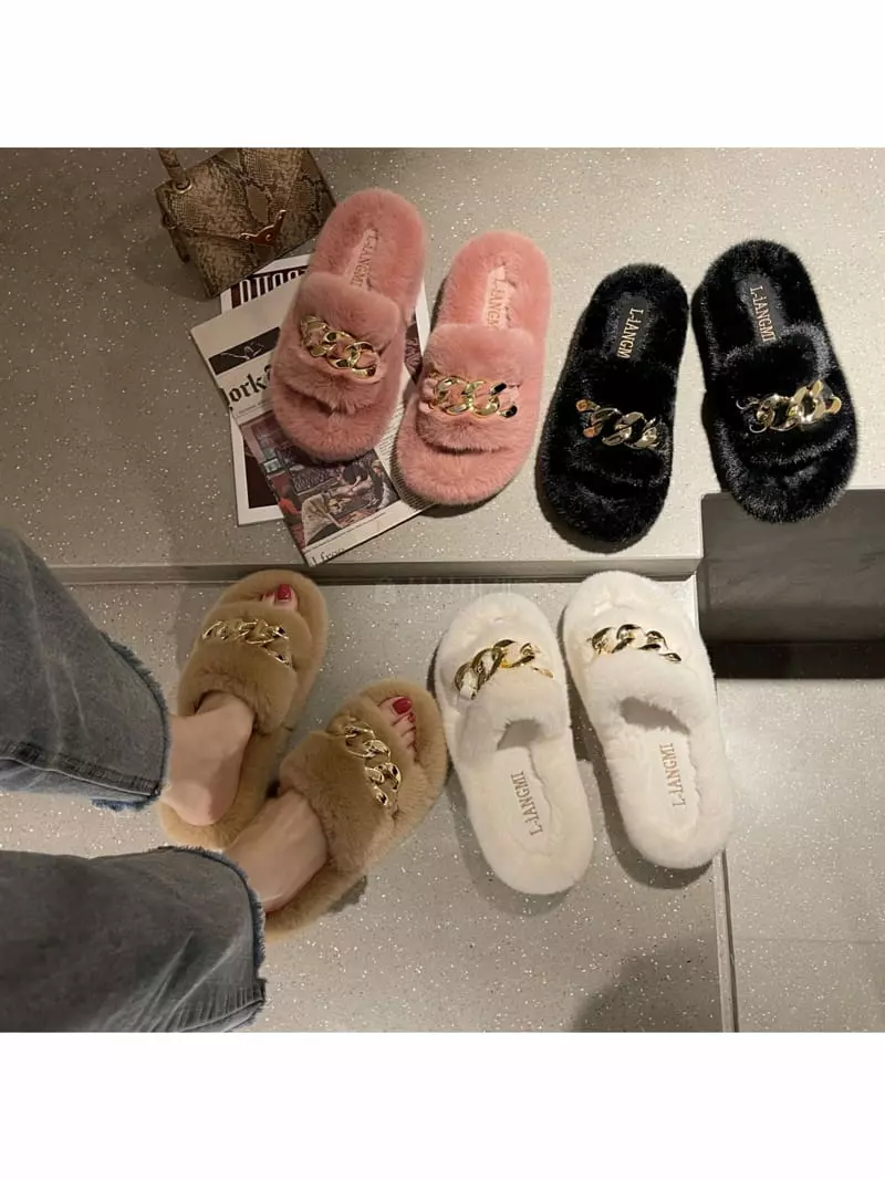 Golden Shoe - Korean Women Fashion - #momslook - R7158 Slippers - 7