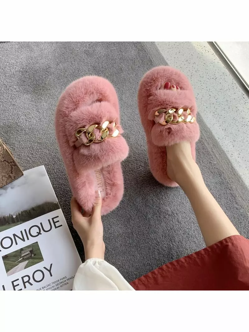 Golden Shoe - Korean Women Fashion - #momslook - R7158 Slippers - 9