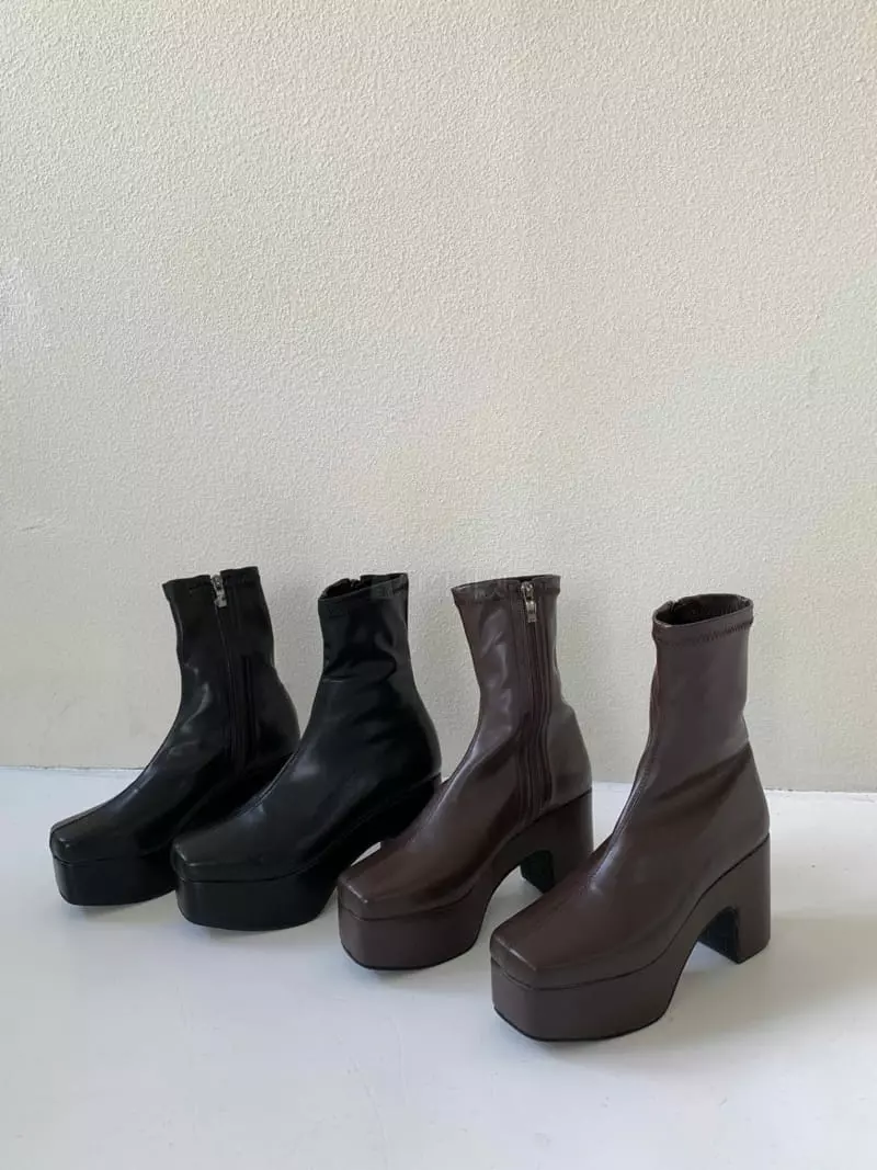 Golden Shoe - Korean Women Fashion - #momslook - i6008 Ankle Boots - 2