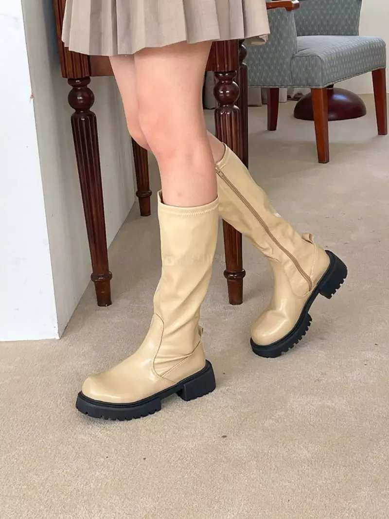 Golden Shoe - Korean Women Fashion - #momslook - hu918 Long Boots - 2