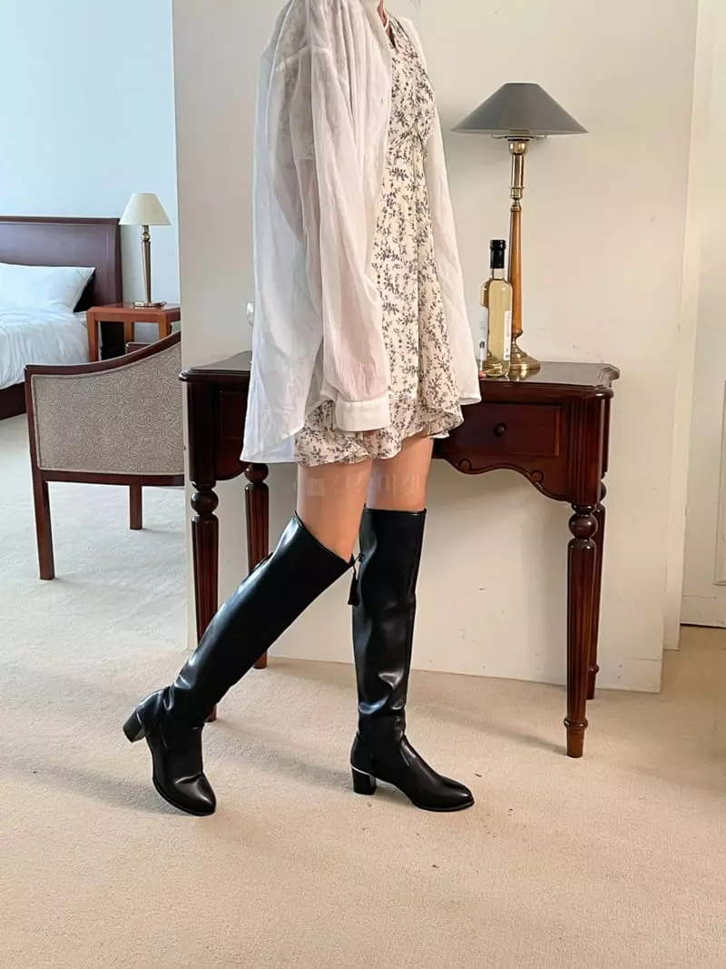 Golden Shoe - Korean Women Fashion - #momslook - hu688 Long Boots - 4
