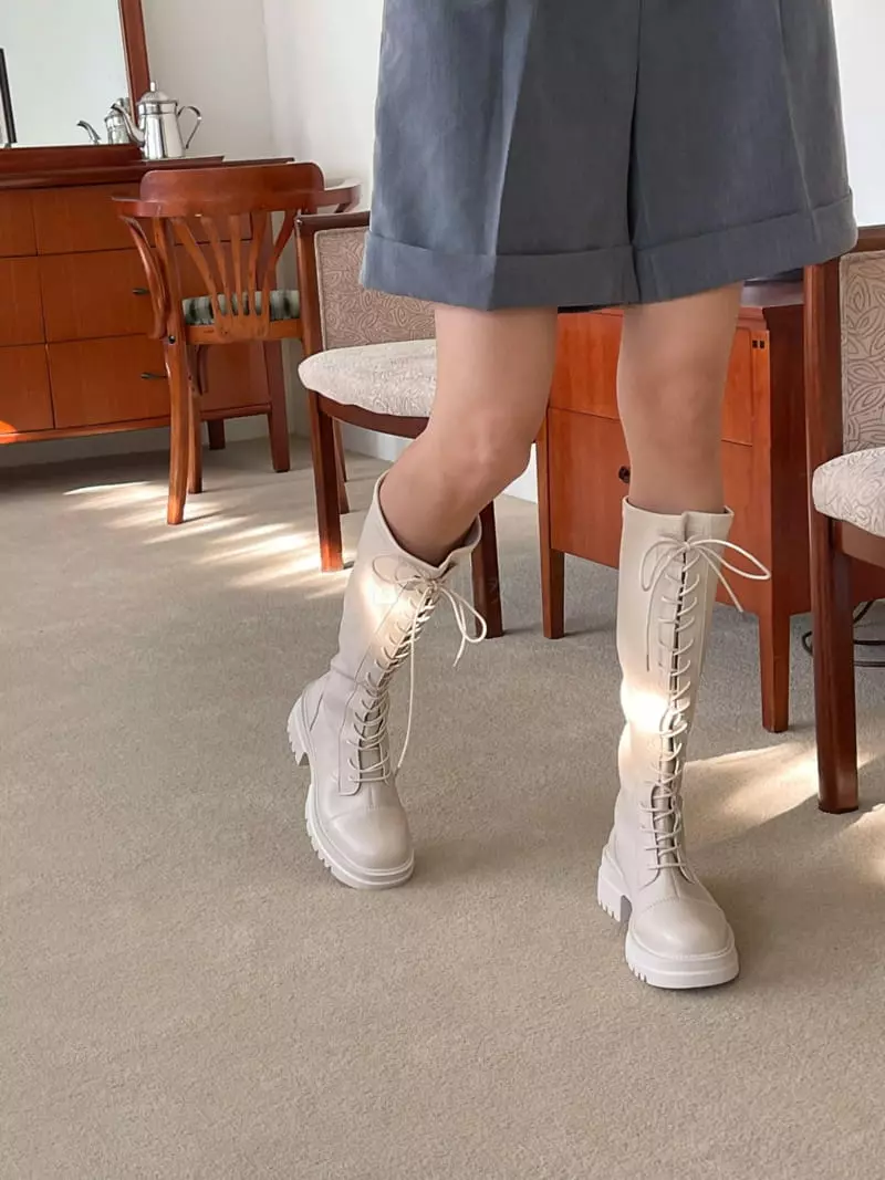 Golden Shoe - Korean Women Fashion - #momslook - hu281 Long Boots - 2