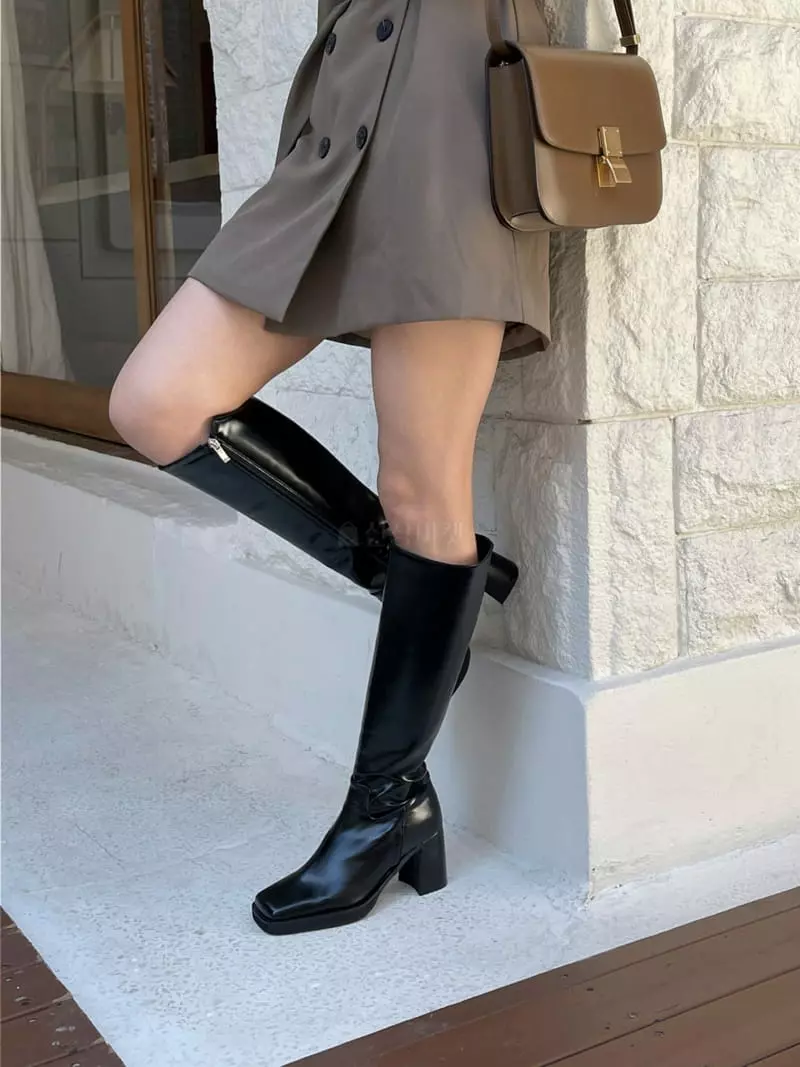 Golden Shoe - Korean Women Fashion - #romanticstyle - sty536 Long Boots - 5