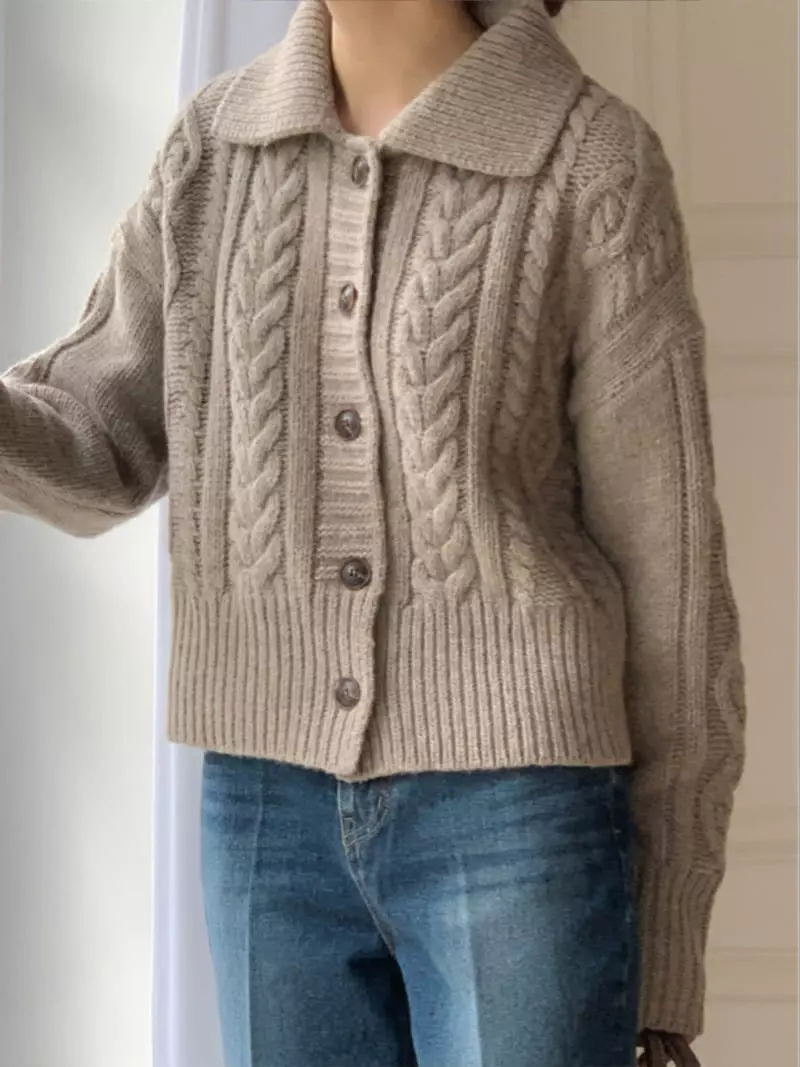 Gracia - Korean Women Fashion - #momslook - Lior Collar Cardigan - 6