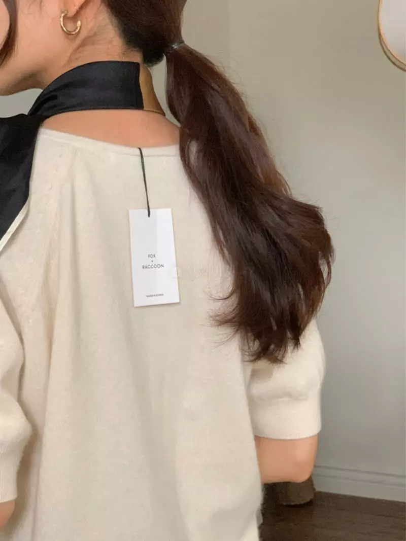 Gracia - Korean Women Fashion - #momslook - Racoon Fox Knit Tee