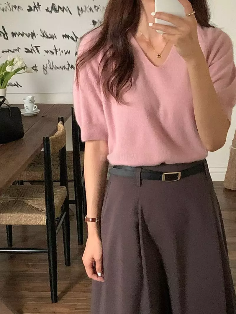 Gracia - Korean Women Fashion - #momslook - Racoon Fox Knit Tee - 4