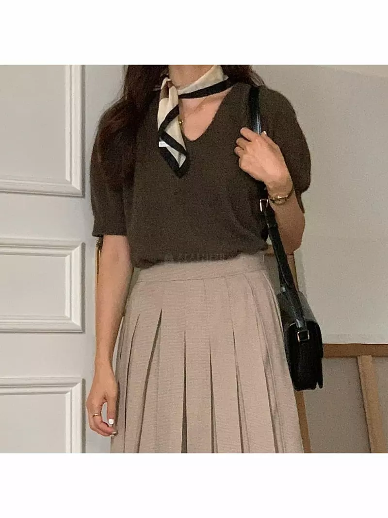 Gracia - Korean Women Fashion - #romanticstyle - Racoon Fox Knit Tee - 11