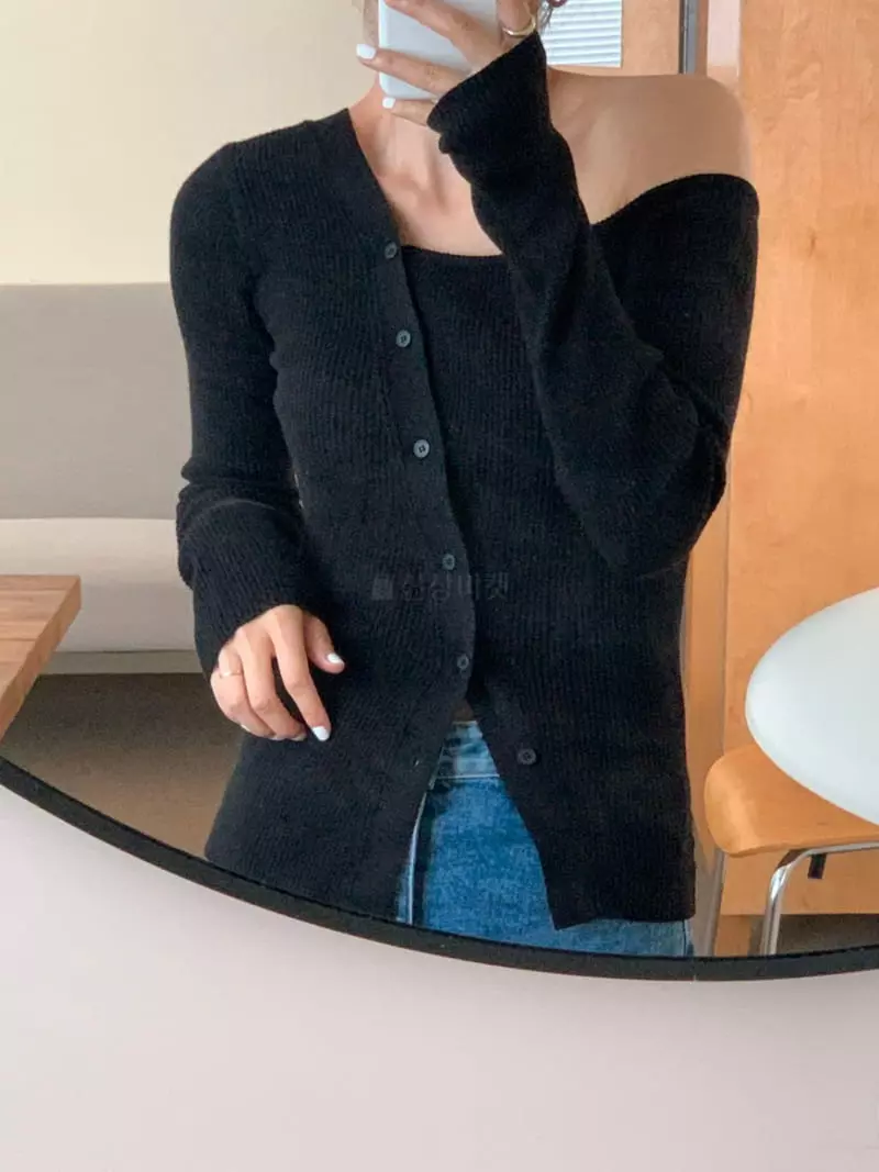 Gracia - Korean Women Fashion - #romanticstyle - Way Unbal Knit Tee - 10