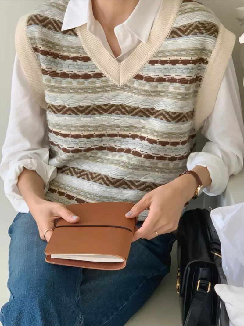 Gracia - Korean Women Fashion - #thatsdarling - Jacquard Vest - 7