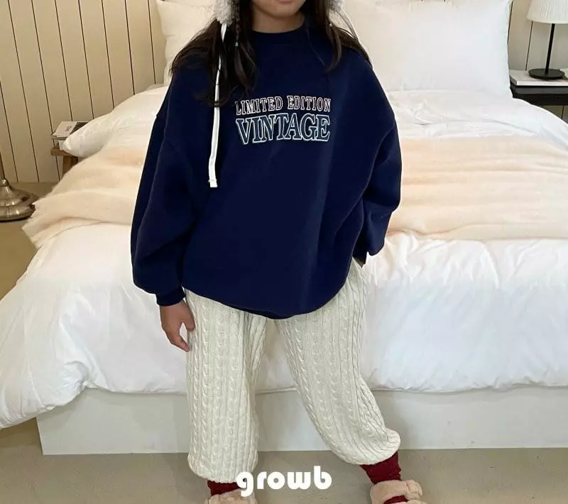 Grow B - Korean Children Fashion - #kidsshorts - Vintage Fleece Sweatshirt - 2