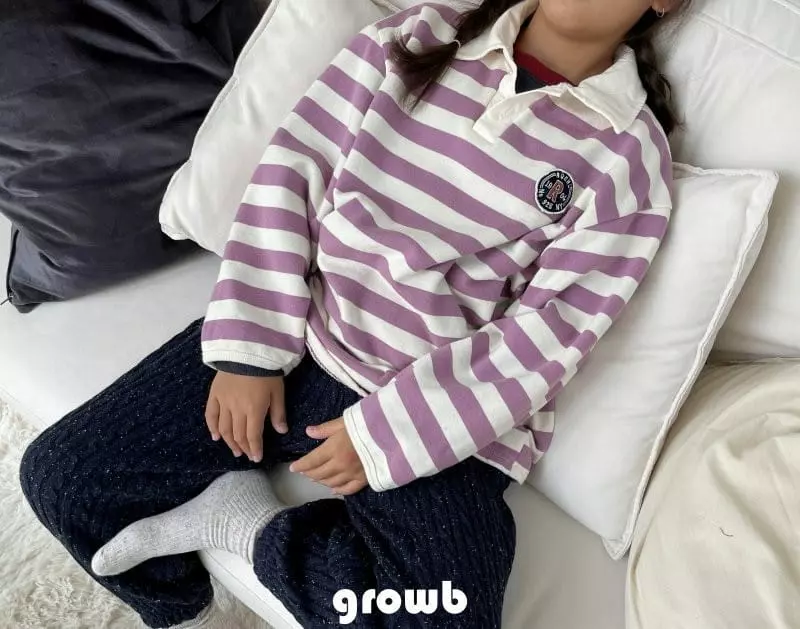 Grow B - Korean Children Fashion - #prettylittlegirls - Number Collar Tee - 8