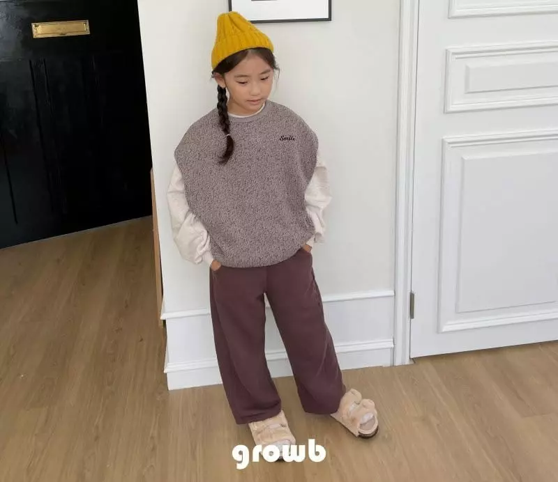 Grow B - Korean Children Fashion - #todddlerfashion - Kitz Knit Vest - 6