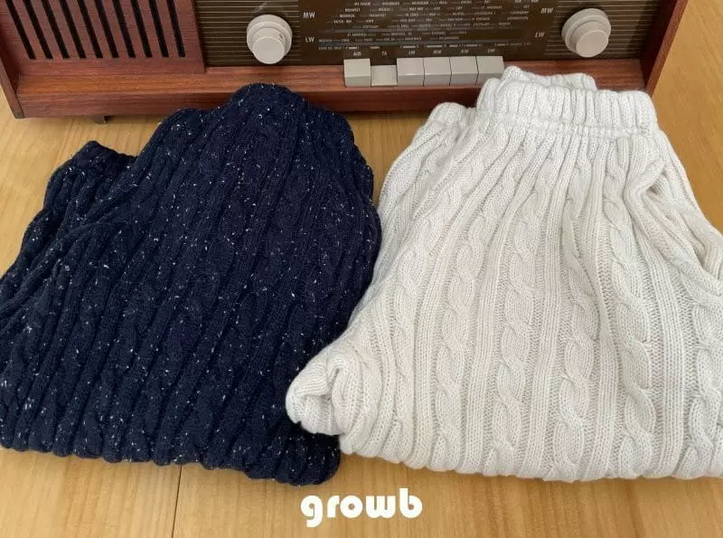 Grow B - Korean Children Fashion - #toddlerclothing - Twist Knit Pants - 12