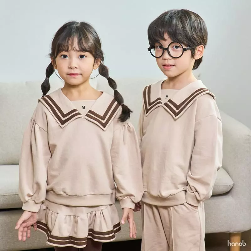 Hanab - Korean Children Fashion - #childofig - B Sailor Top Bottom Set - 2
