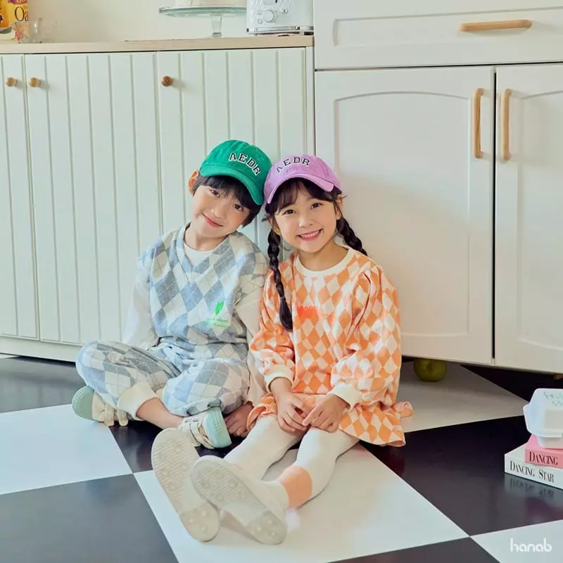 Hanab - Korean Children Fashion - #designkidswear - Argyle Top Bottom Set - 6