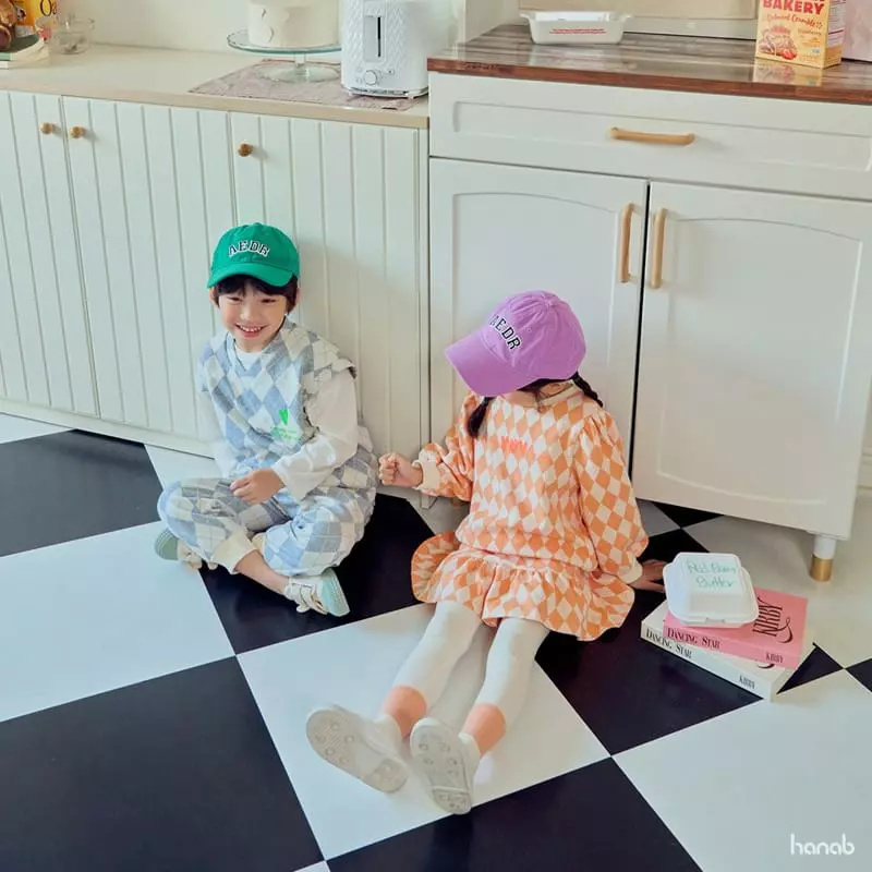 Hanab - Korean Children Fashion - #fashionkids - Argyle Top Bottom Set - 8