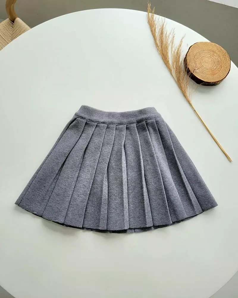 Hanacoco - Korean Children Fashion - #kidzfashiontrend - Knit Wrinkle Skirt - 4