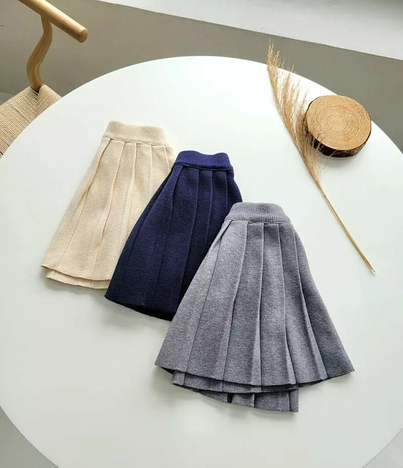 Hanacoco - Korean Children Fashion - #kidsshorts - Knit Wrinkle Skirt