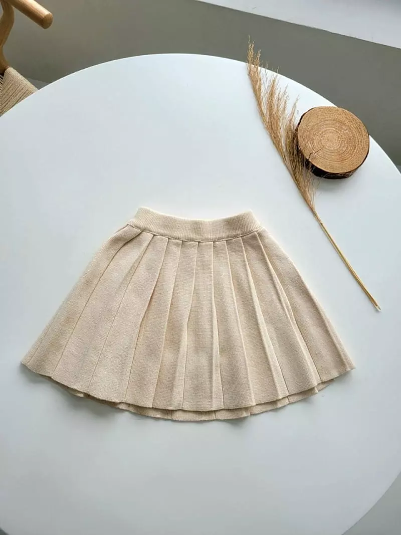 Hanacoco - Korean Children Fashion - #kidzfashiontrend - Knit Wrinkle Skirt - 3