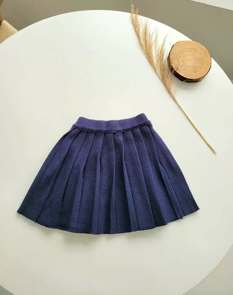 Hanacoco - Korean Children Fashion - #littlefashionista - Knit Wrinkle Skirt - 5