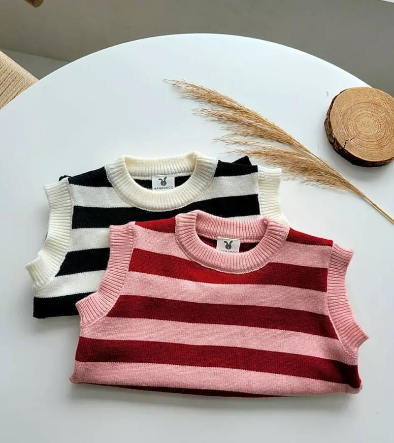 Hanacoco - Korean Children Fashion - #littlefashionista - Stripes Knit Vest - 3