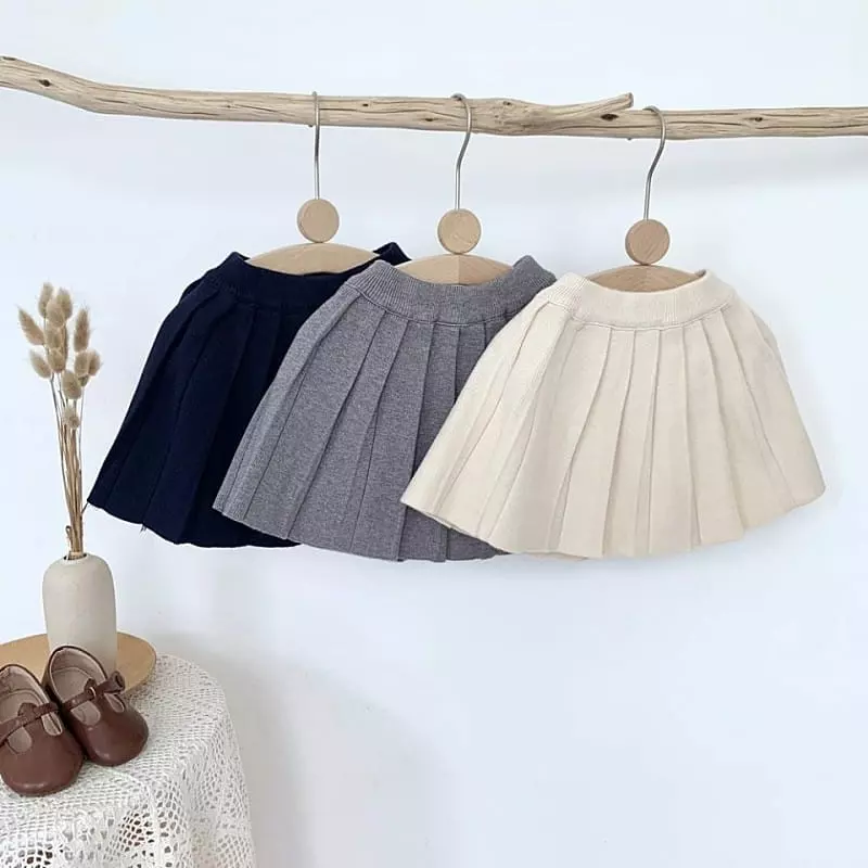 Hanacoco - Korean Children Fashion - #prettylittlegirls - Knit Wrinkle Skirt - 8
