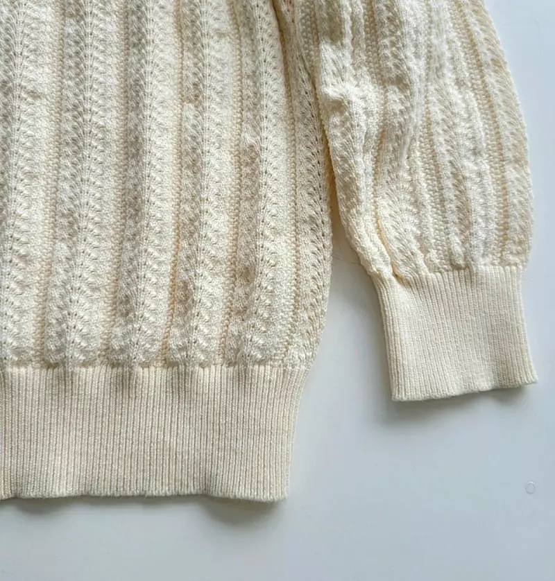 Hanacoco - Korean Children Fashion - #todddlerfashion - Frill Knit Tee - 2