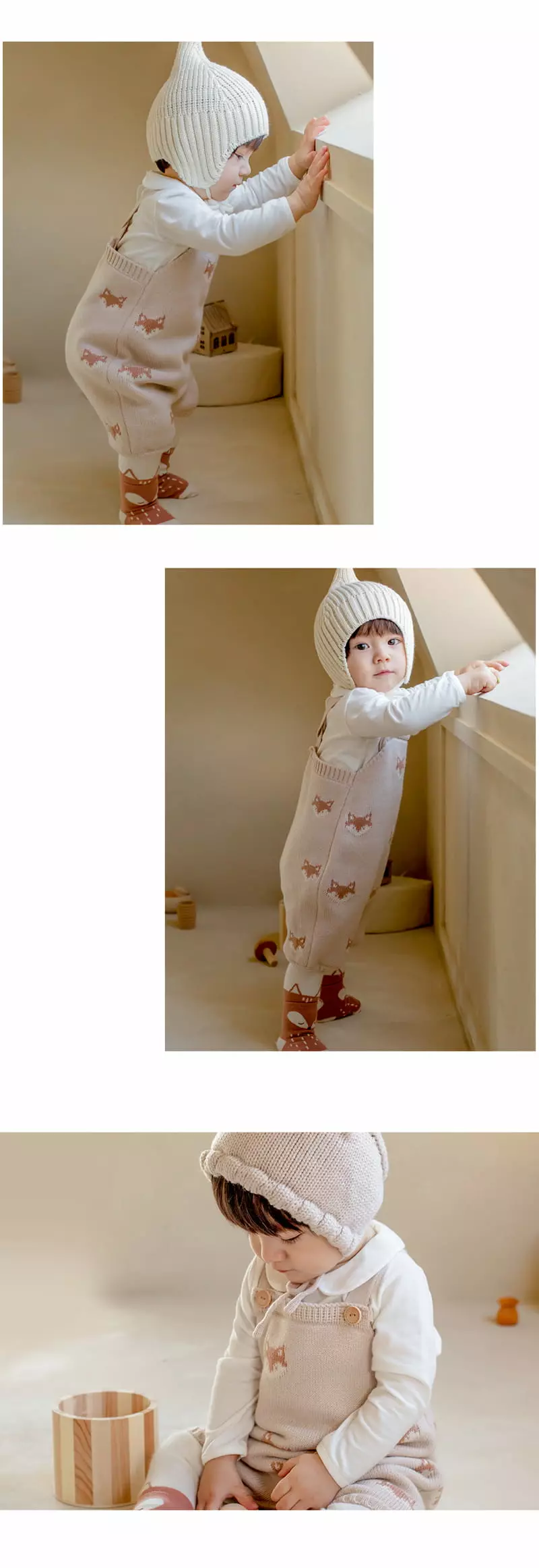 Happy Prince - Korean Baby Fashion - #onlinebabyboutique - Ciona Knit Babr Overalls - 6