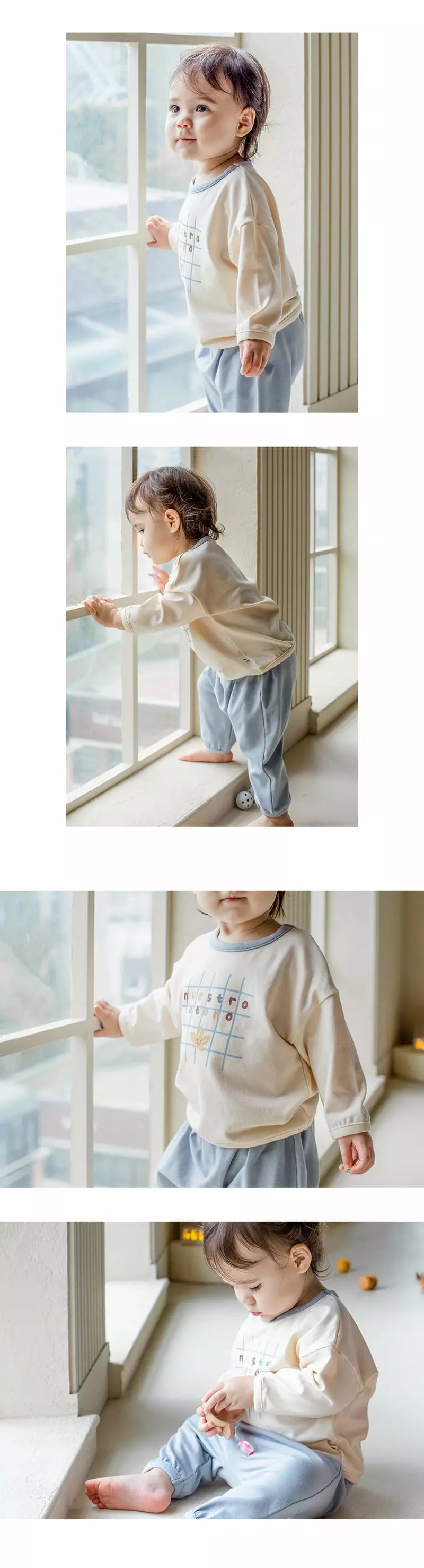 Happy Prince - Korean Children Fashion - #Kfashion4kids - Beunie Lounge Baby Top Bottom Set Blue - 6