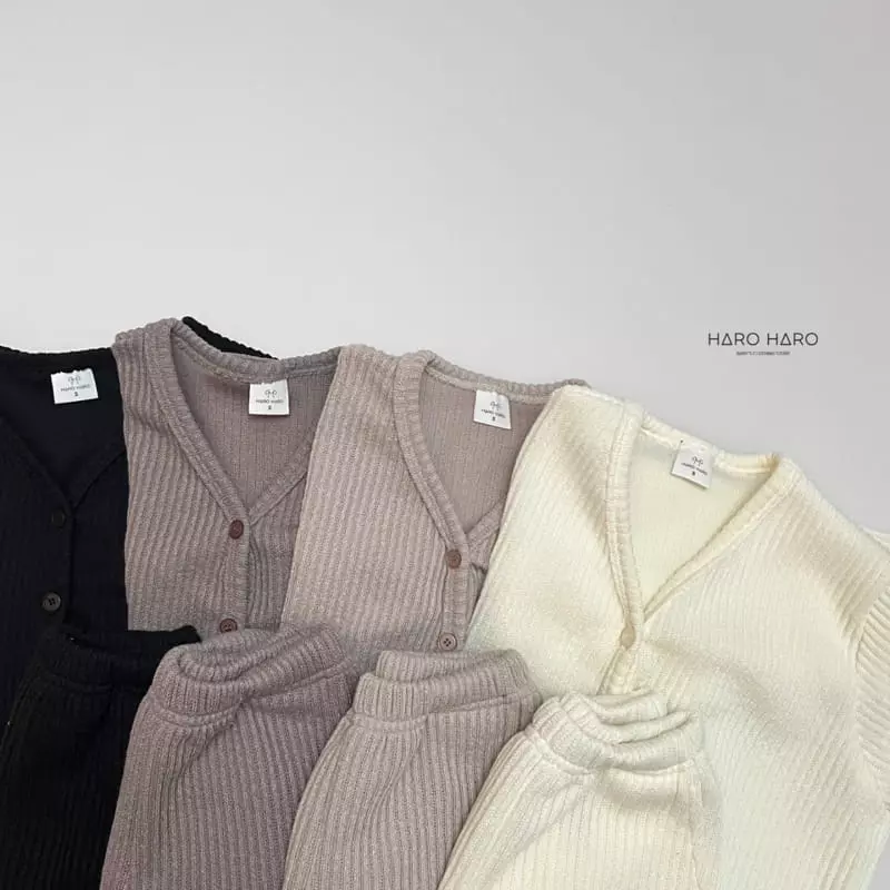 Haro Haro - Korean Children Fashion - #kidzfashiontrend - Hazelnut Cardigan Top Bottom Set - 4