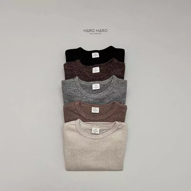 Haro Haro - Korean Children Fashion - #childofig - Baguette Bocashi Knit Tee - 11