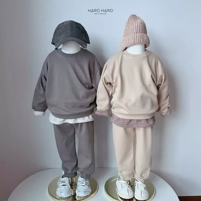 Haro Haro - Korean Children Fashion - #fashionkids - Latte Top Bottom Set - 3