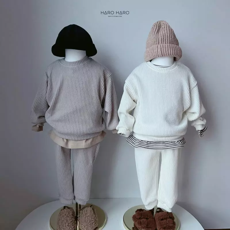 Haro Haro - Korean Children Fashion - #fashionkids - Brownie Knit Top Bottom Set - 2